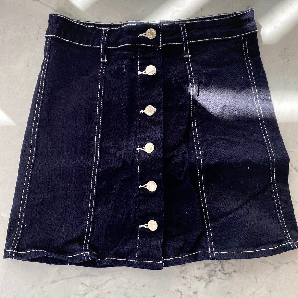 Black Denim Skirt